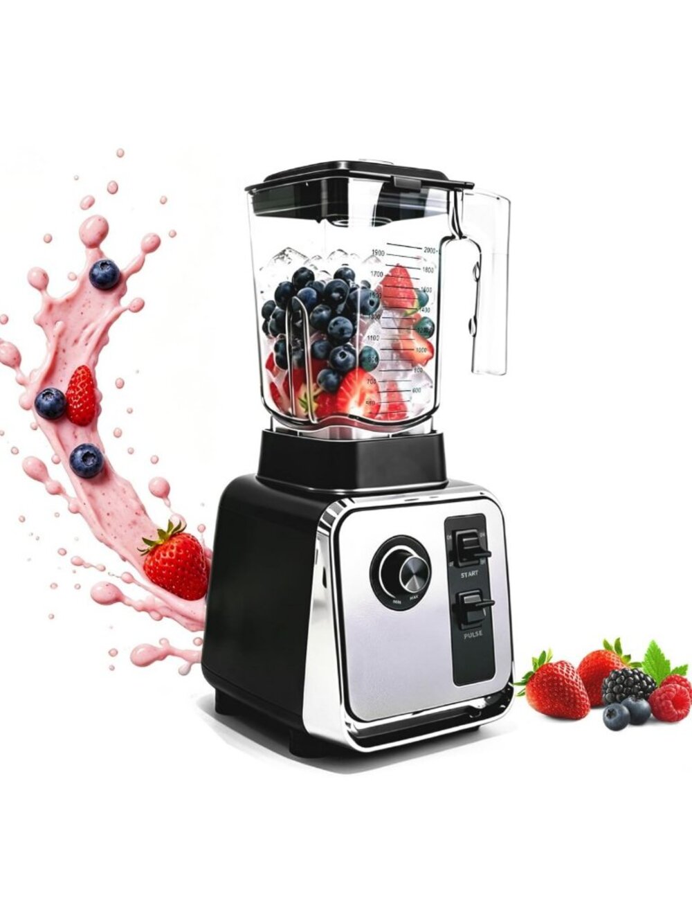 Powerful 1500W Kitchen Blender with Variable Speed & 68oz Pitcher for Smoothies